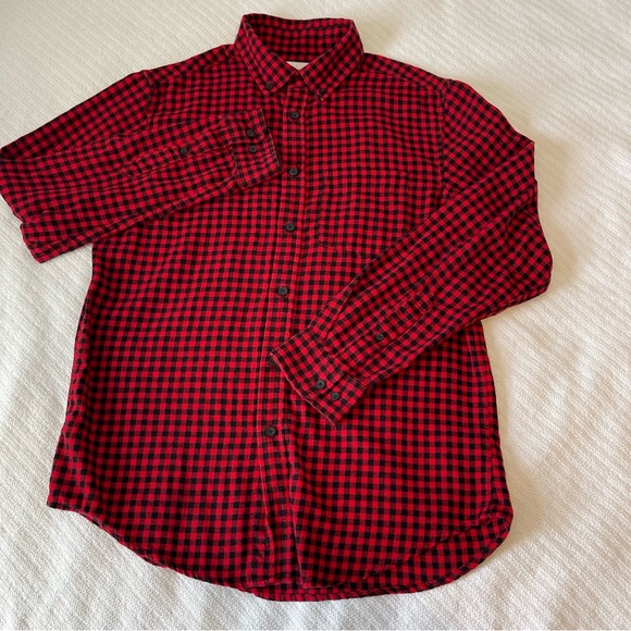 Goodfellow & Co Red and Black Plaid Men's M Shirt - Picture 4 of 12